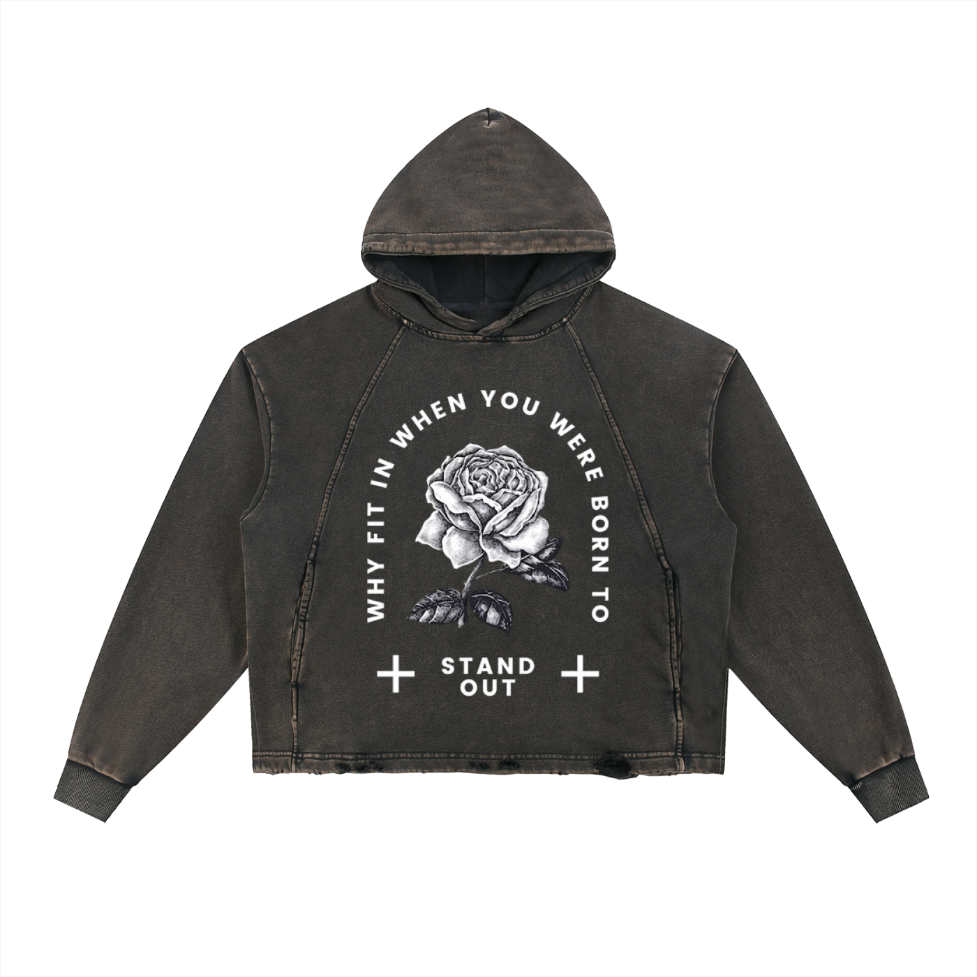 Stand Out Vintage Washed Frayed-Hem Hoodie