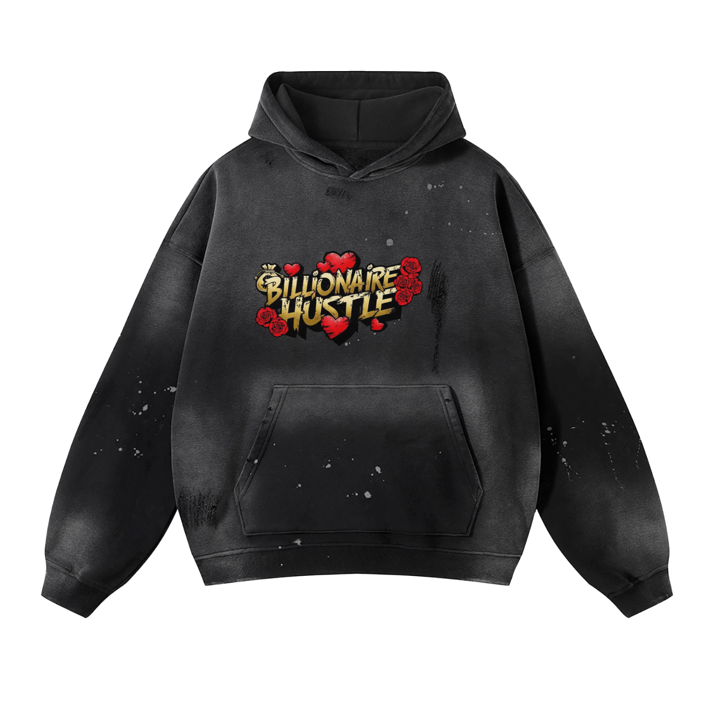 Vintage Wash Frayed Fleece Hoodie - 360 GSM