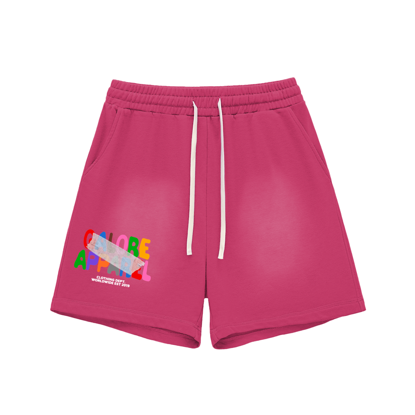 Sun Fade Raw Edge Cotton Shorts