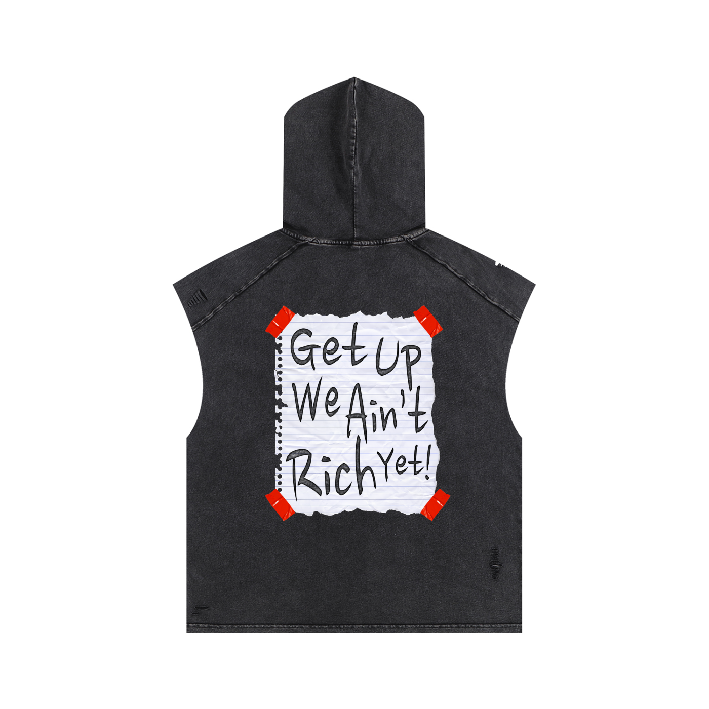 Snow Washed Boxy Hooded Tank Top