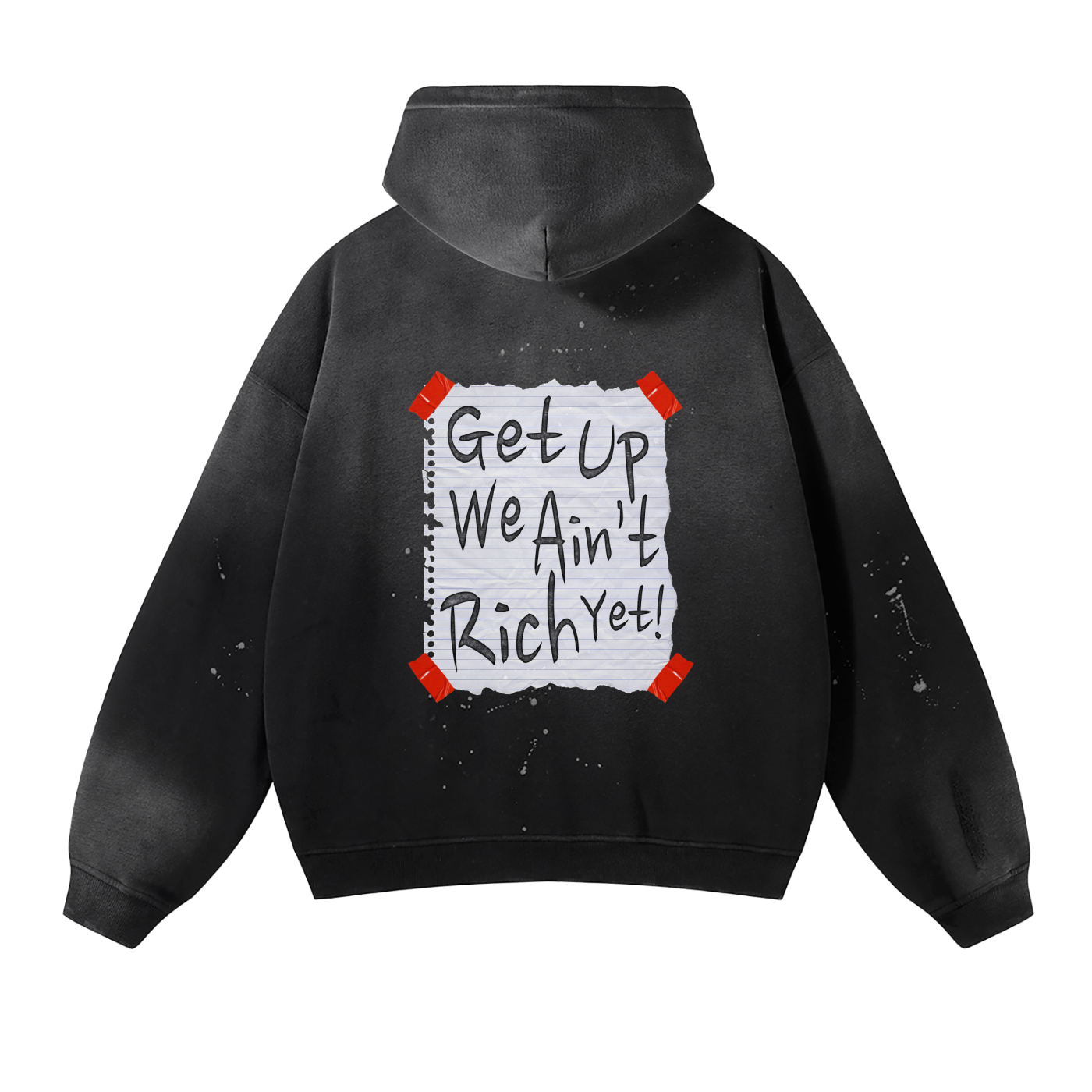 Vintage Wash Frayed Fleece Hoodie - 360 GSM