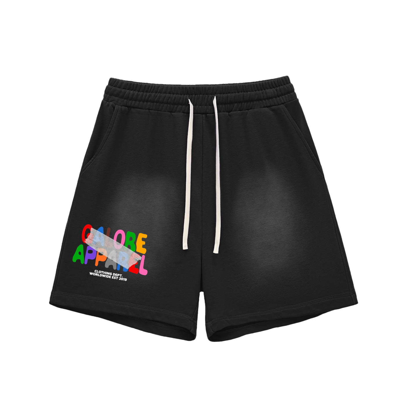 Sun Fade Raw Edge Cotton Shorts