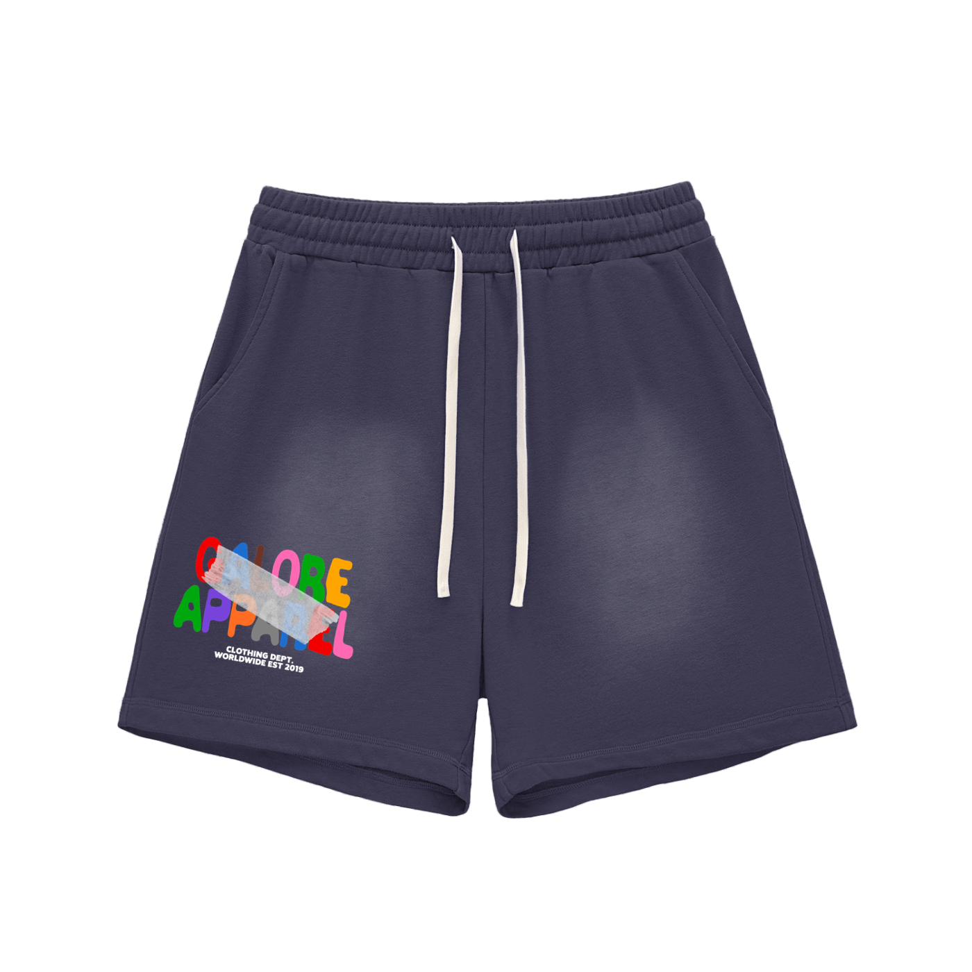 Sun Fade Raw Edge Cotton Shorts